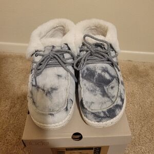 Hey Dude Women's Britt Lace Up Boots, Size 8, Grey Skies